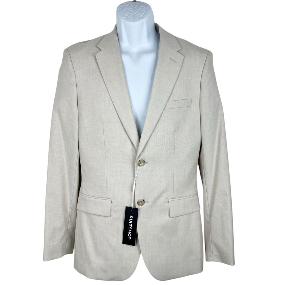 Suit Shop Tan Slim Fit Jacket 36 Regular Button Up NWT Blazer Formal Outer Men